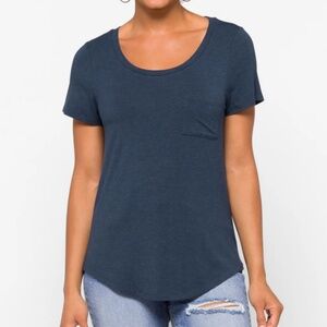 MARKET & SPRUCE Blue Elaine Pocket Short Sleeve Tee